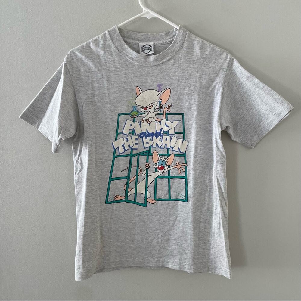 Vintage 1993 Warner Bros Animaniacs Pinky & The Brain Pre-Shrunk T-Shirt Size S